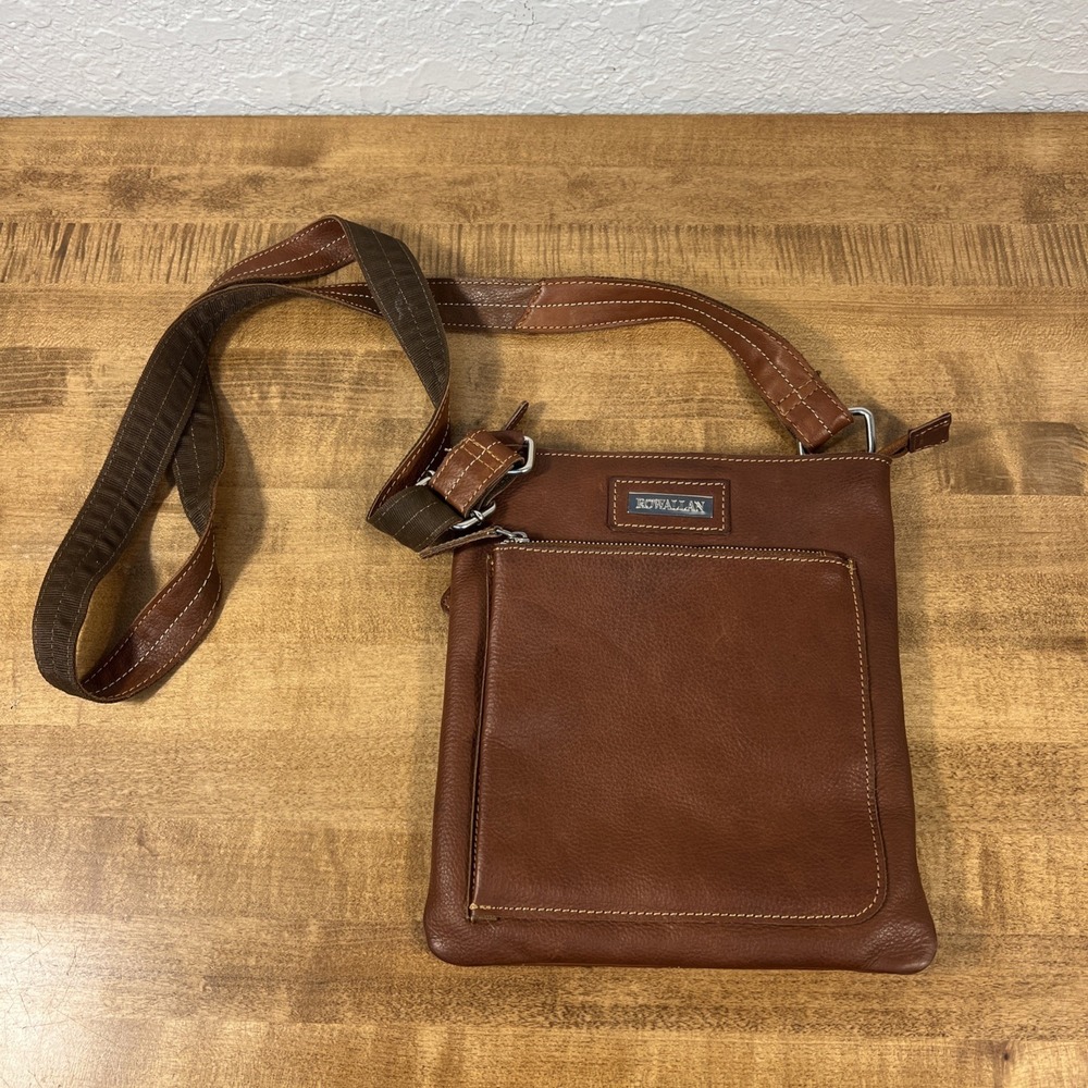 Rowallan Brown Genuine Leather Crossbody Bag‎